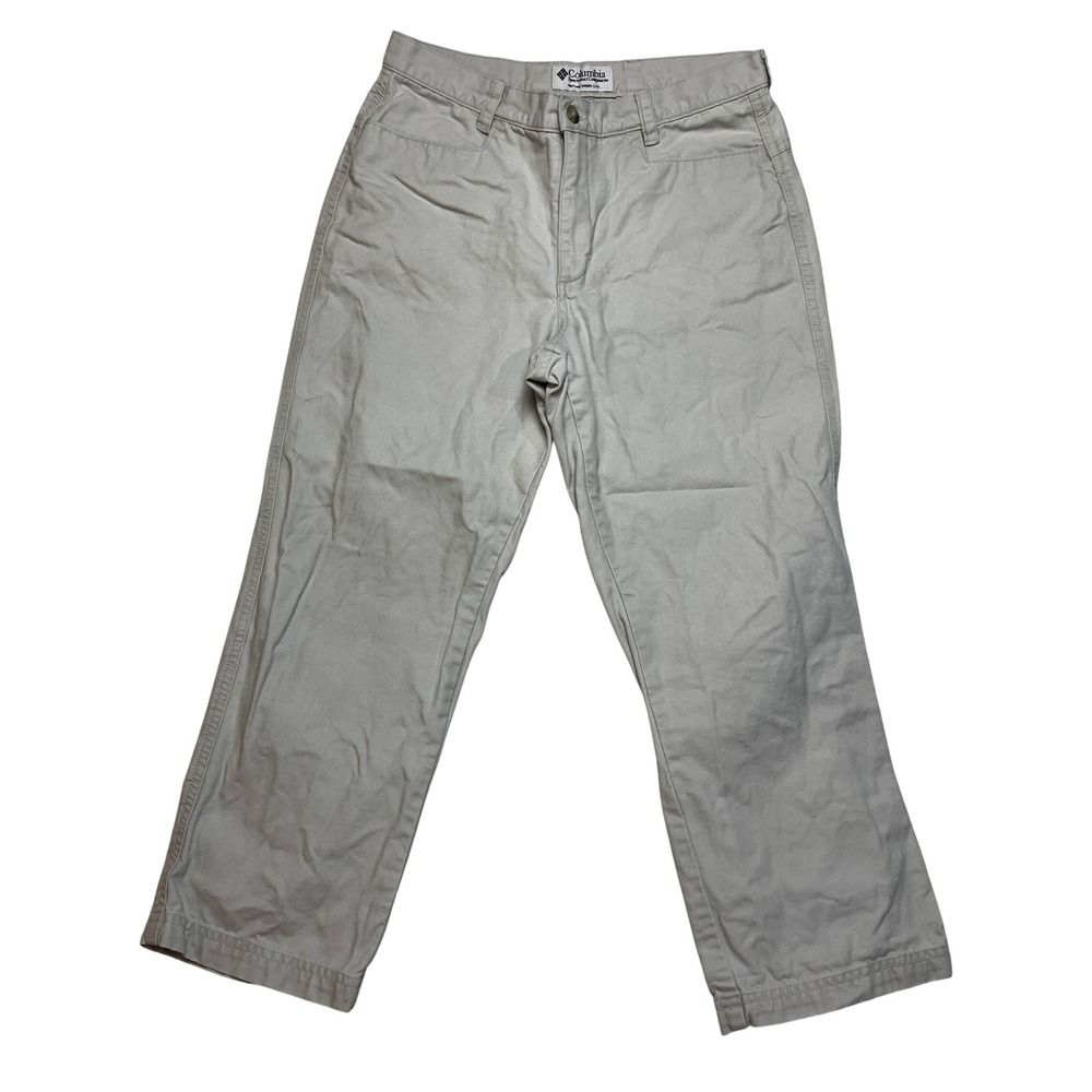 Columbia Pants Womens 8 Beige FL8015 Straight Leg Cotton Canvas Hiking Outdoor